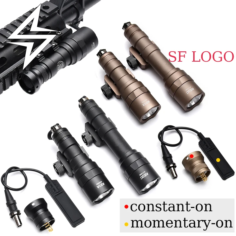 Tactical Airsoft Lighting Light SF M300C Mini Flashlight M600U Lamp With Tailcap Metal CNC LED Training Torch Fit 20mm Picatinny