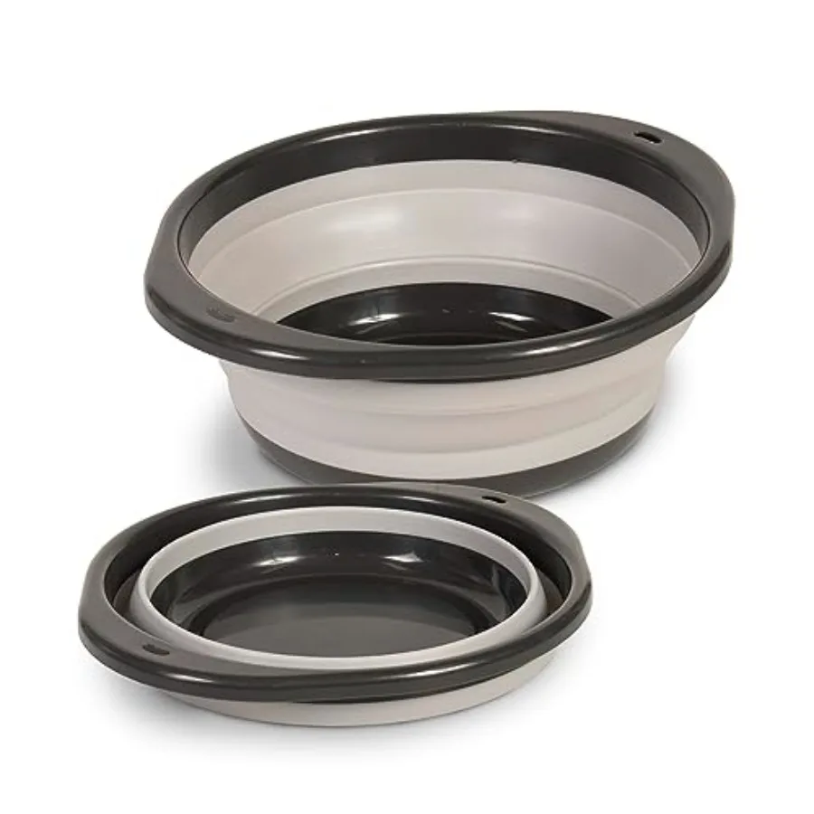 Large Mixing Bowl Collapsible - 5.5L Foldable Plastic and Rubber Container with Handles for Baking Dishwasher Safe Kitchen Supp