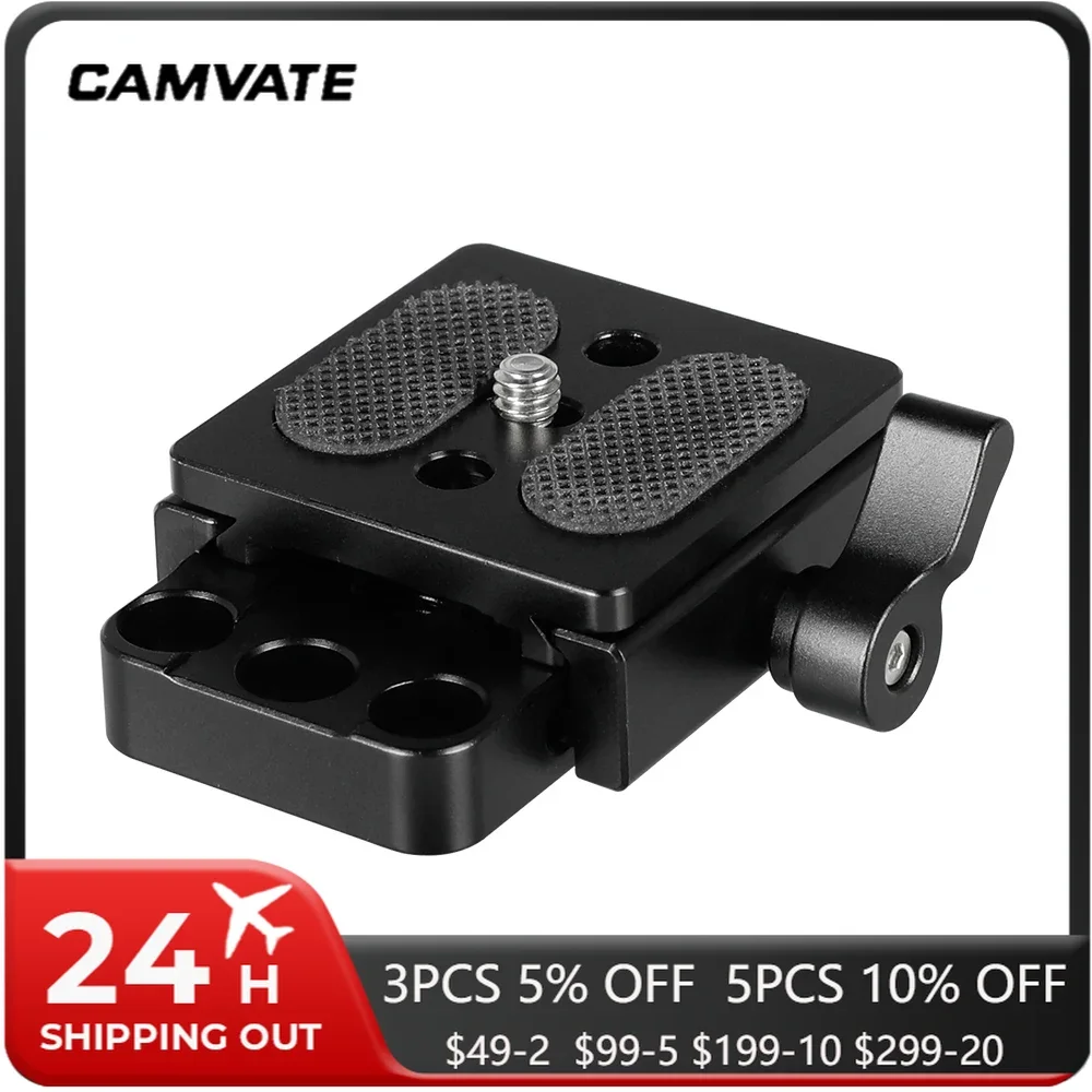 CAMVATE ARCA Swiss Style Quick Release Camera Sliding Plate & Receiver Adapter For DSLR Tripods /Sliders /Stabilizers Mounting