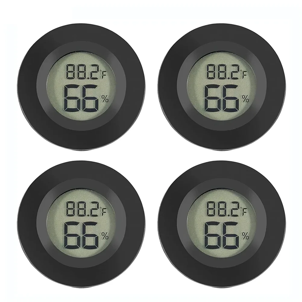 Mini higrómetro, termómetro Fahrenheit o Celsius, monitor LCD Digital, medidor de temperatura y humedad redondo para habitación interior, 2/4 Uds.