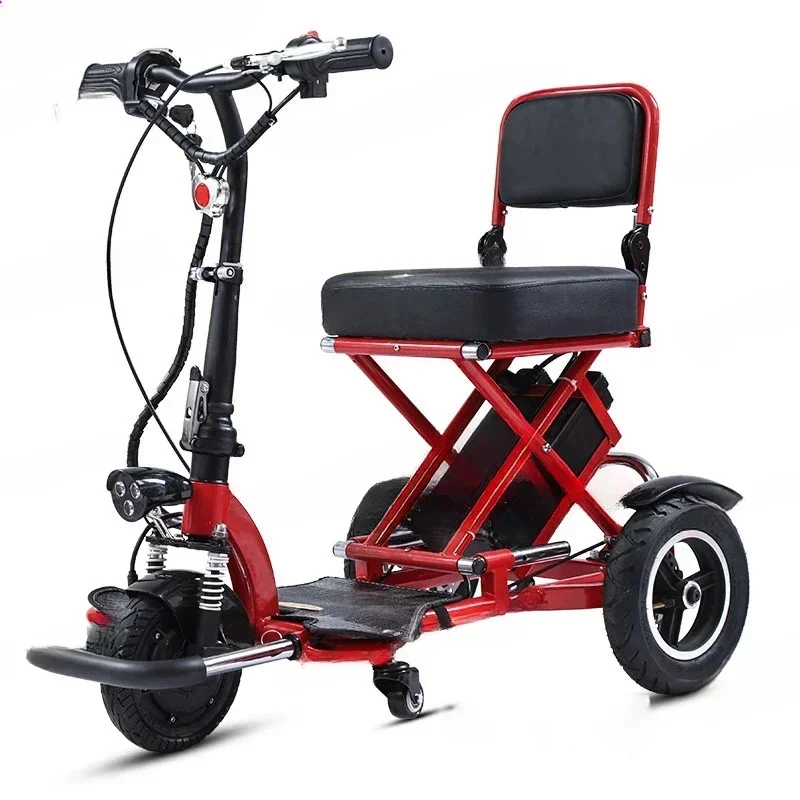 Electric Tricycle Portable Scooter Disabled 3 wheeler Folding Electric Tricycle 350W48V12A40-50KM for The Elderly Leisure Travel