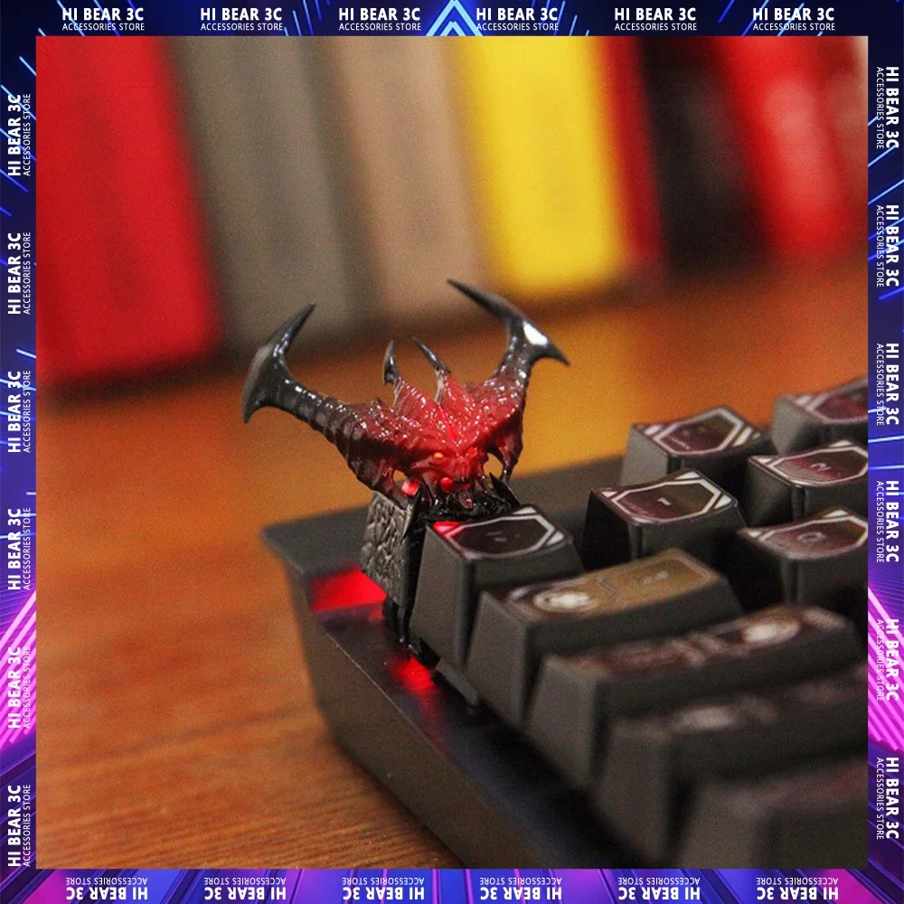 

Diablo Custom Keycaps Light Transmission Three-dimensional Handwork Resin Keycap For Pc Gamer Keyboard Keycaps Set Diablo Figure