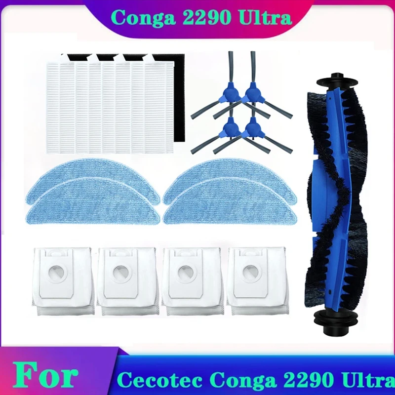 

For Cecotec Conga 2290 Ultra 05661 Robotic Main Brush Dust Bags Heap Filter Side Bush Vacuum Cleaner Accessories