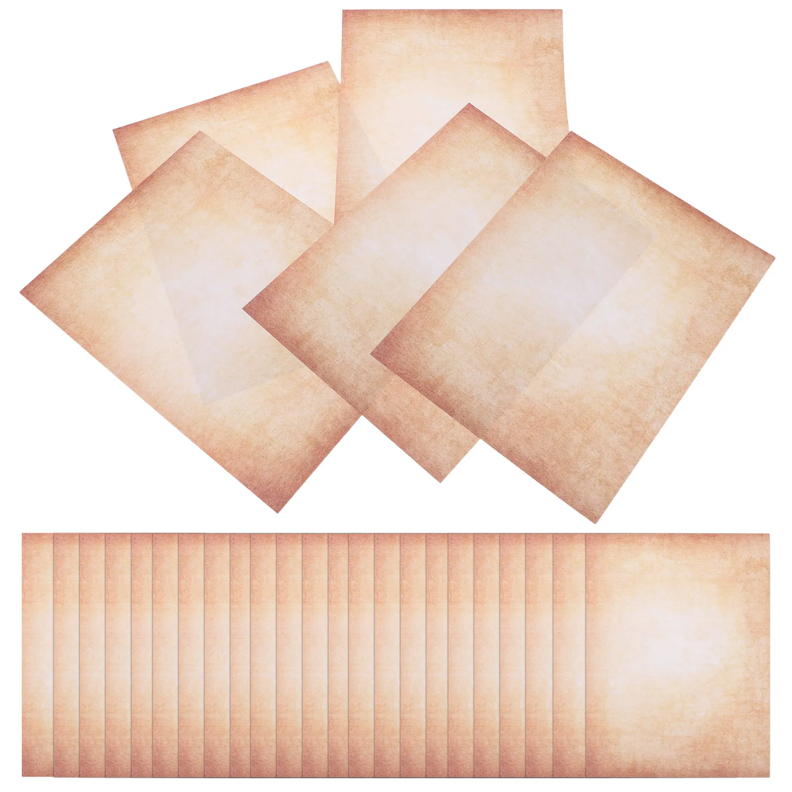 

100Pcs Retro A4 Vintage Paper Sheets Sturdy Double-Sided Print Ready for Scrapbooking Journal Refills Letter Writing Invitations