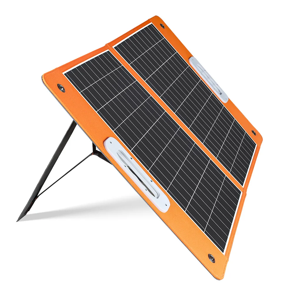 Flashfish TSP18V 60W Foldable Solar Panel, Portable Solar Charger with DC Outputs, 2 USB Outputs