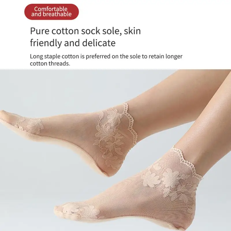 Elastic Sock Cuffs Non Slip Mesh Socks Comfortable Socks Flat Sock Head Hollow Invisible Socks Elastic And Comfortable