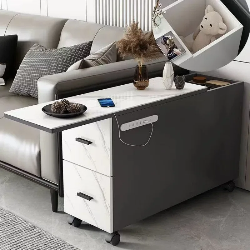 فاخر خفيف، بلاطة صخرية، أريكة، جانبية قابلة لإعادة الشحن، شقة صغيرة، طاولة قهوة زاوية، خزانة شاي #5