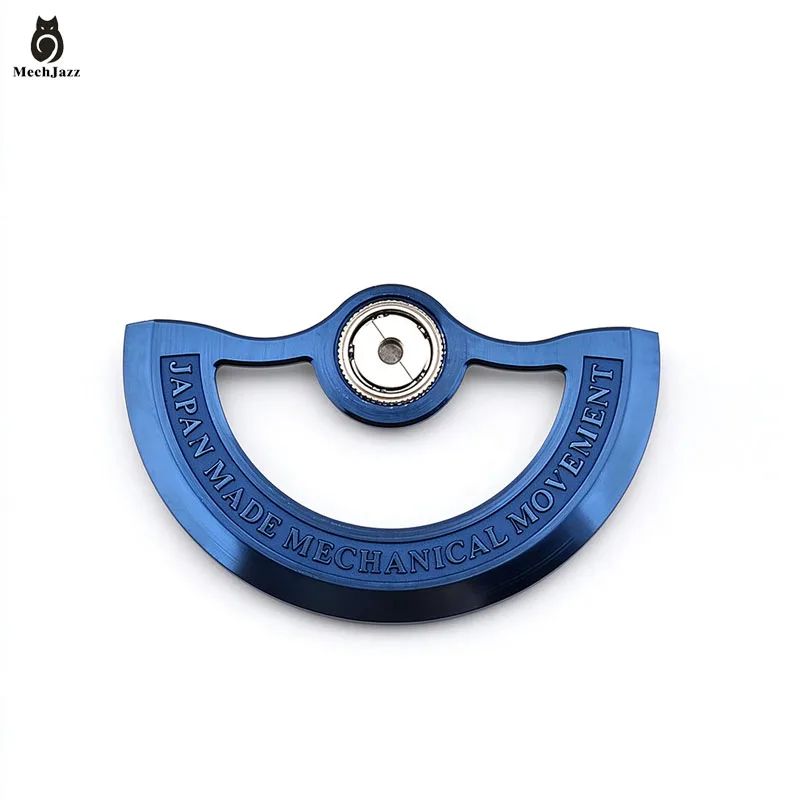 MechJazz Steel Blue Rotor NH35 Automatic Hammer, Fits NH34 NH35 NH36 NH38 4R35 7S26 Watch Movement Rotor Replacement Parts