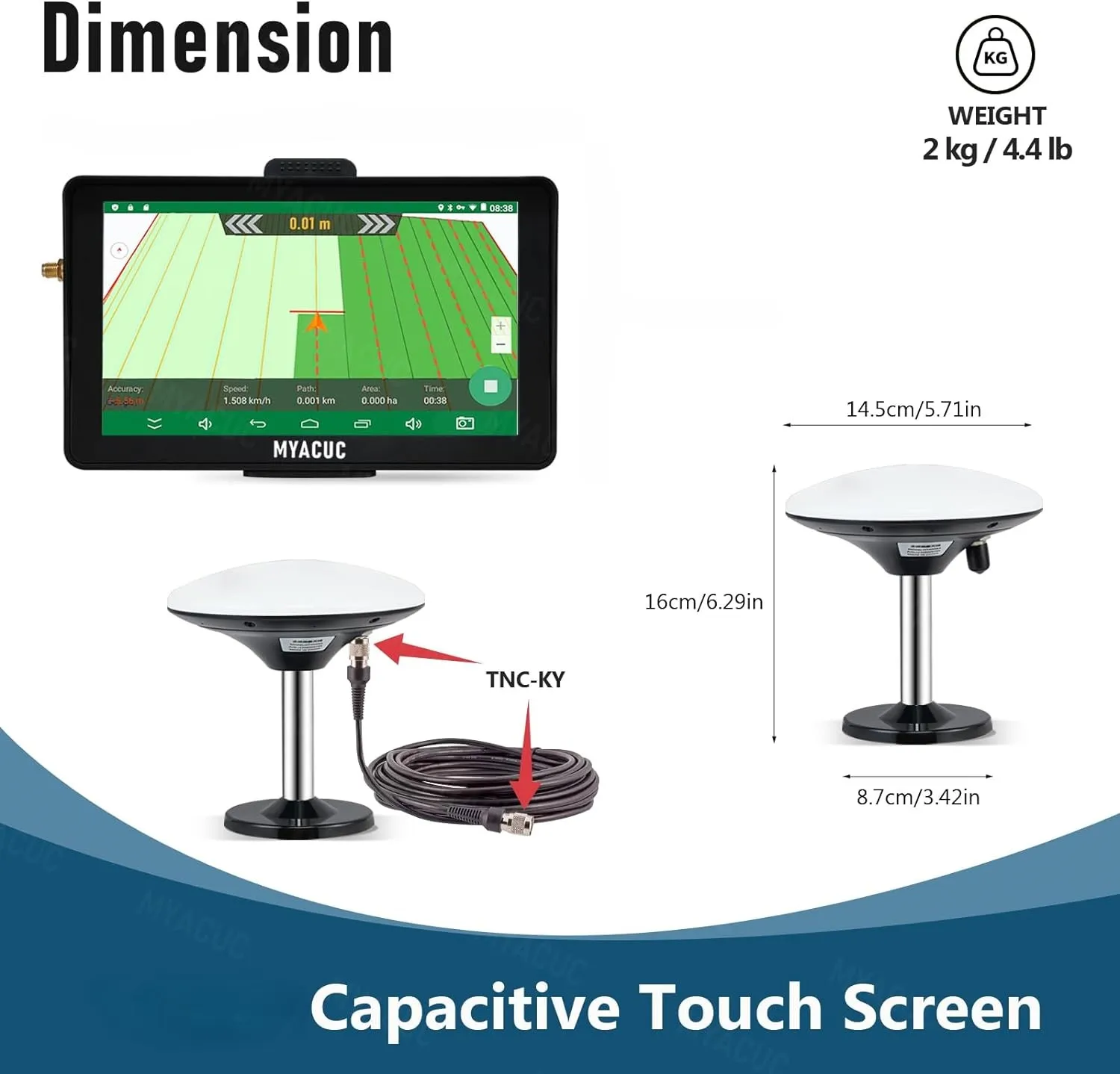 9 Inch Touch Screen Agriculture Tractor GPS Navigator Harvester GNSS Navigator for Seeding and Sowing Farmland Activities