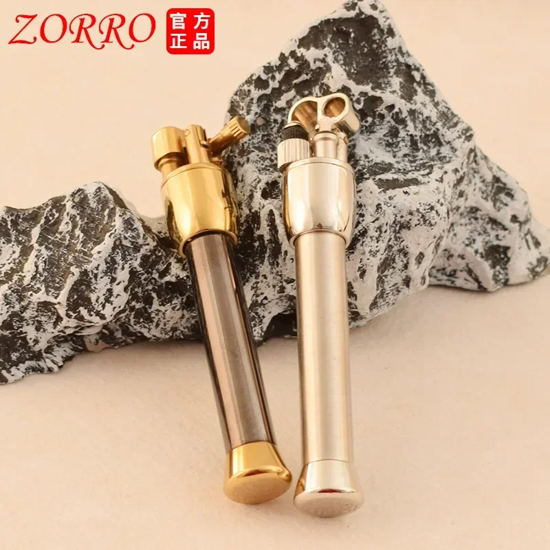 ZORRO Mini Pure Copper Lift Arm Igniter Kerosene Lighter Slim Sideslip Grinding Wheel Igniter Portable Lighters Smoking Gadgets