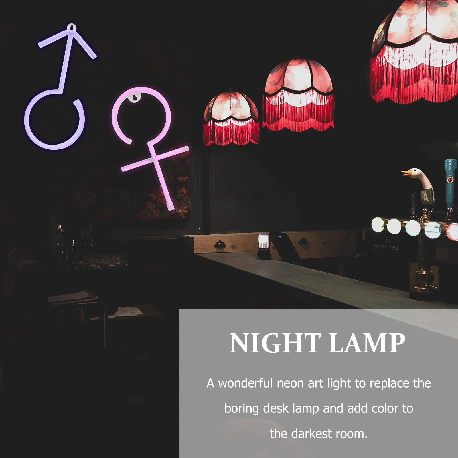 

2pcs Neon Decoration Light Signs For Wall Led Night Lamp Men Women Romantic Colorful Illumination Bar Club Wall Mounted Sign