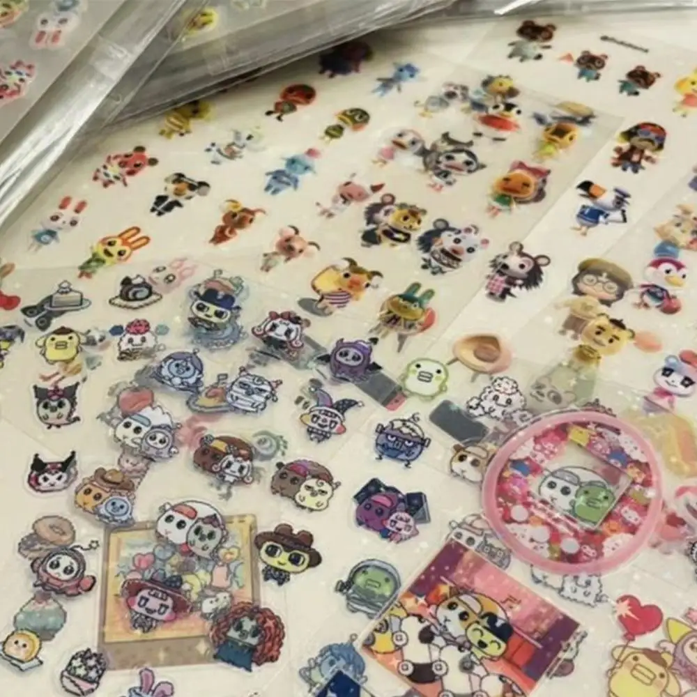 8 Uds. De pegatinas de película cortada de gráfico de píxeles estilo Tamagotchi de anime japonés, decoración de carcasa de teléfono de escritorio, cuenta de mano, accesorio diy de juguete