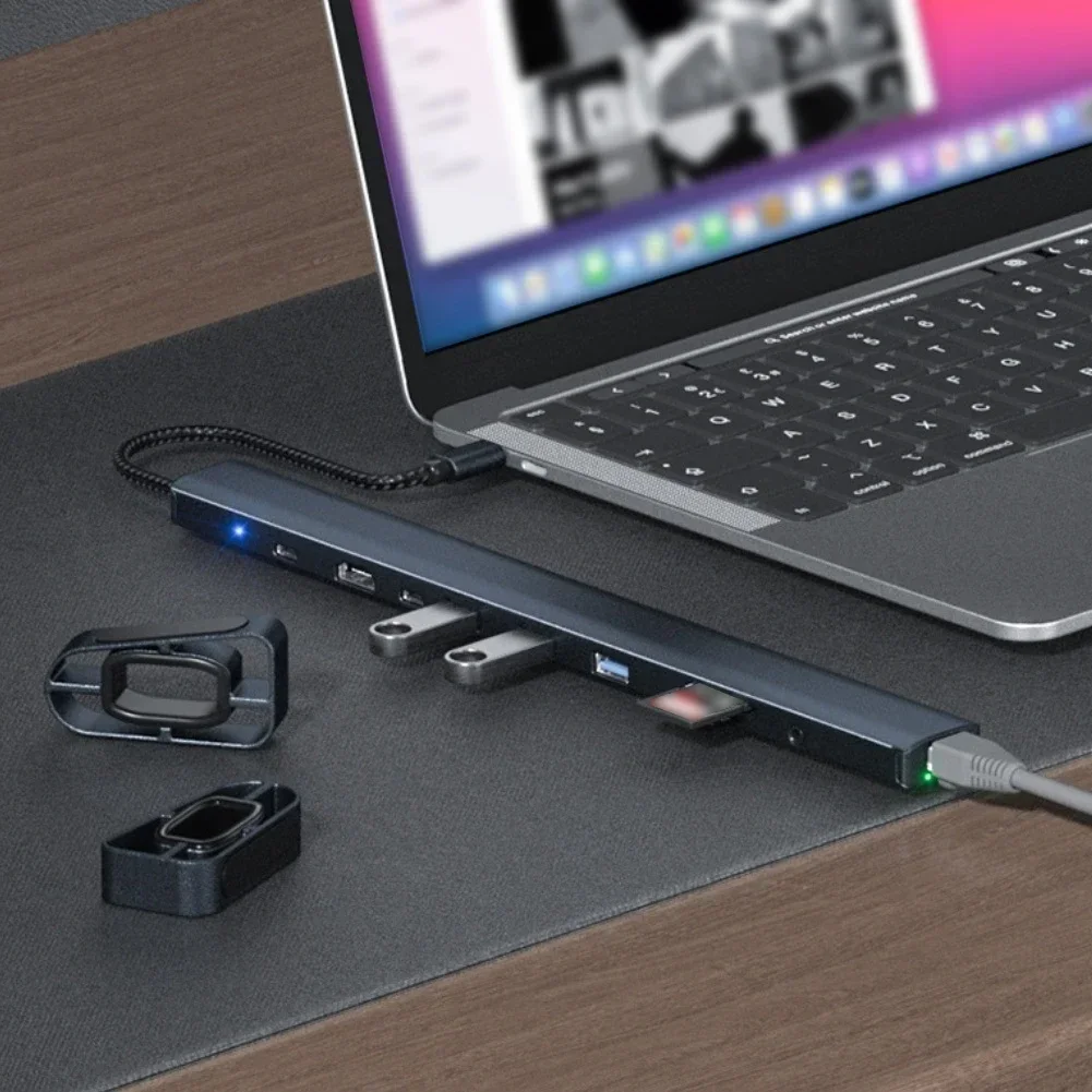 

Док-станция USB-C для ноутбука 10-в-1, совместимая с 4K HDMI, 100 Вт PD Ethernet и более портативная компактная док-станция для компьютера-концентратора