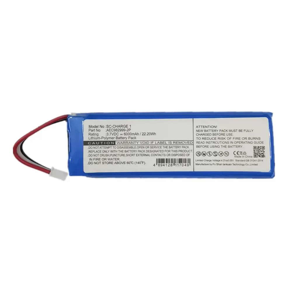 New 100% Original Player Battery For JBL Charge 1 Charge1 AEC982999-2P 6000mAh Speaker Replacement Battery Bateria In Stock