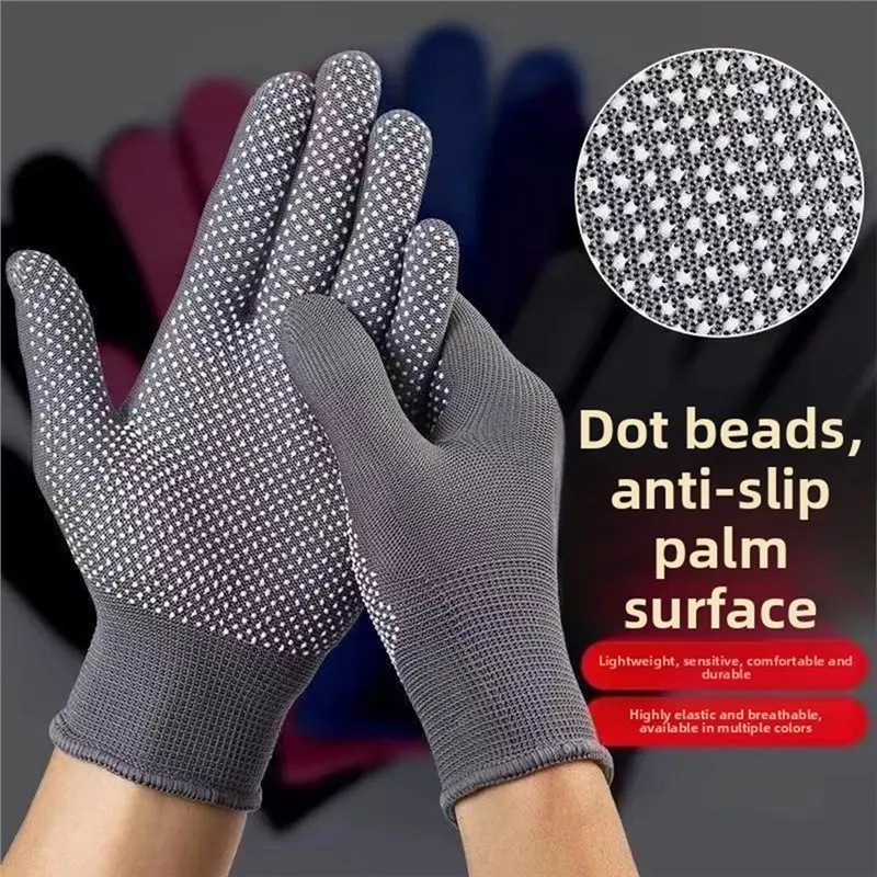 Labor Protection Gloves Nylon Work Gloves, Non-Slip, Breathable, Wear-Resistant, Packaged, For Construction Site Black