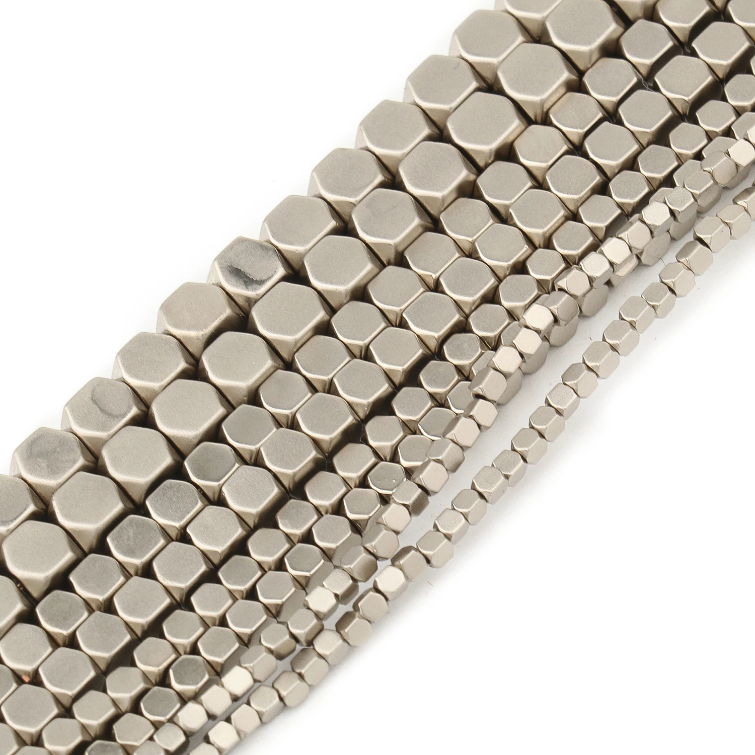 Matte Rhodium Hematite Beads Fashion Square Cube Arrow Tube Flat Round Rondelle Loose Beads for Jewelry Making Diy Bracelet