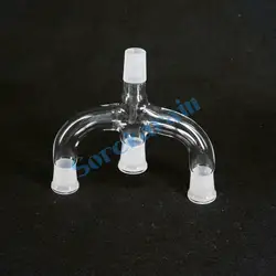 19/26 24/29 29/32 Ground Joint 19/24/29mm Stopper Borosilicate Glass 4-Ways Distillation Adapter Head Y Type Connector Tube