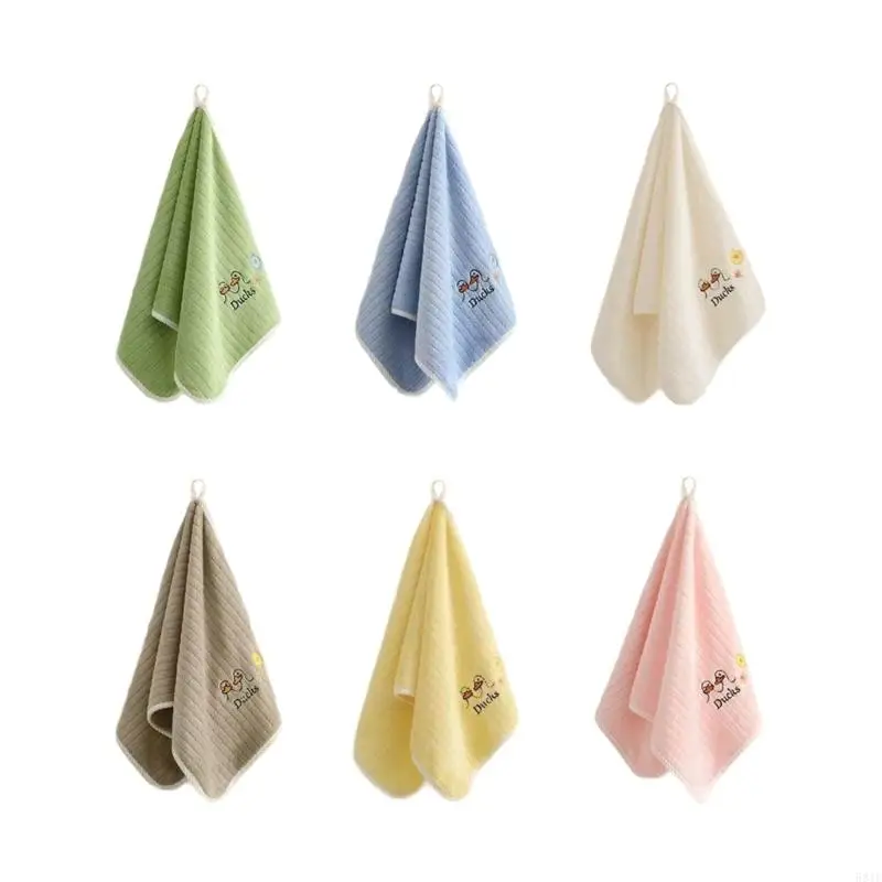 

581F Lovely Cartoon Print Baby Towel Super Absorbent Washable Face Cleaning Towel Drooling Wipe Cloth For Toddler