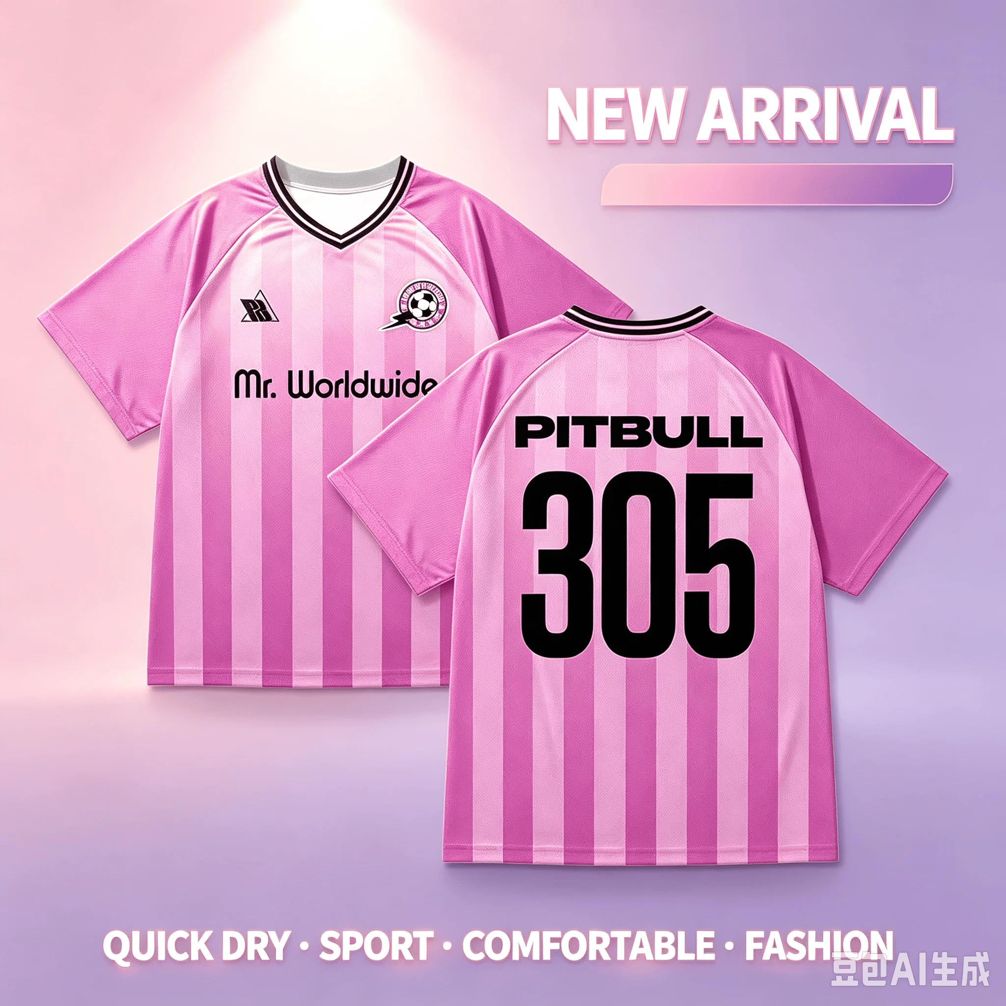 2026 World Tour I Am Back Mr. Worldwide 305 Pink Jersey T-Shirt für Erwachsene und Kinder, lässiges Sport-T-Shirt, atmungsaktives, schnell trocknendes Streetwear-T-Shirt
