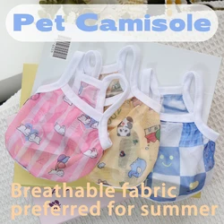Original Pet Clothes Fresh, Cute, Fashionable Summer Thin Cat and Dog Clothes Breathable Mesh Sling Cat Clothes