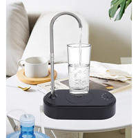 Desktop Water Dispenser with Hose Electric Bottle Drinking Water Pump Tray for Living Room Kitchen Bedside Black