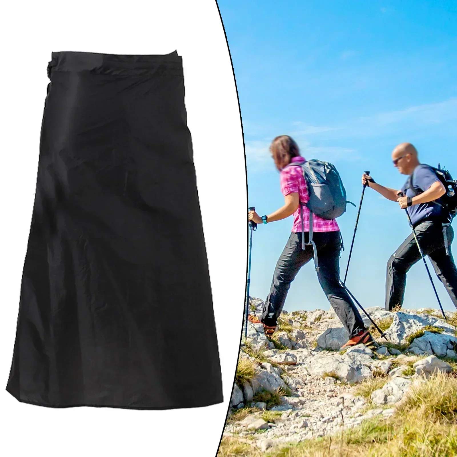 

1pcs Useful 15D Nylon Ultra-Light Rain Skirt Waterproof Kilt Rain Pants Hiking Half Poncho Lightweight With Compact Storage Bags
