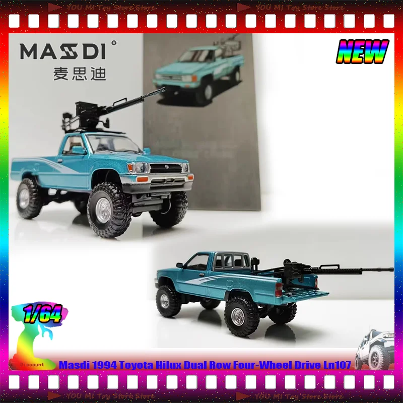 

New In Stock Masdi 1:64 1994 Toyota Hilux Dual Row Four-Wheel Drive Ln107 Simulation Miniature Die-Casting Model Custom Toy Gift