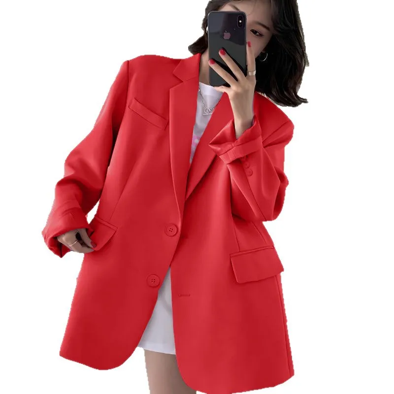 

Spring Autumn New Fashion Women's Jacket Loose Blazer Office Ladies Spring Female Splicing Korean Commuting Suit Coat Tops