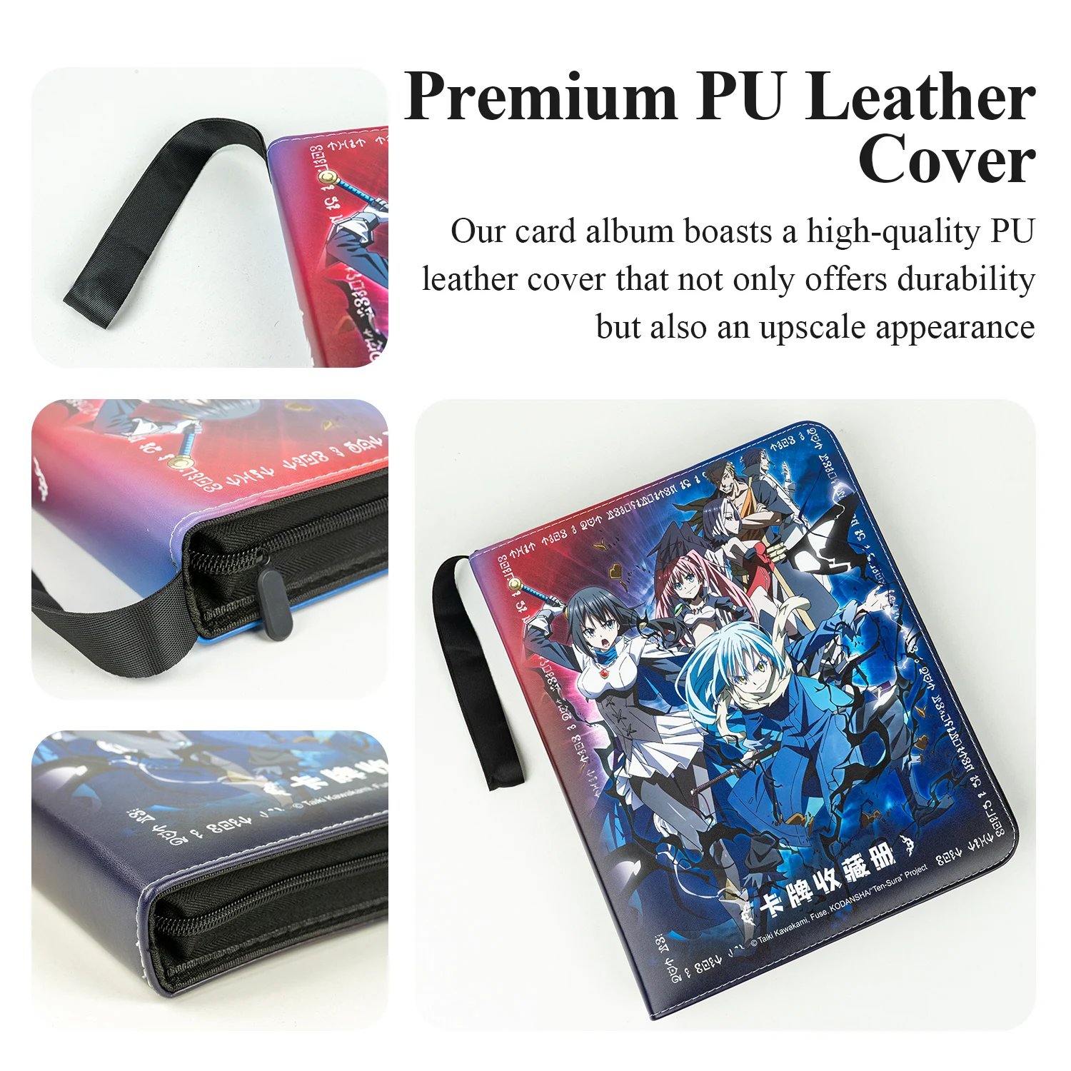 CARDFUN That Time I Got Reincarnated as a Slime Card Album 9 Pocket Card Binder with Sleeves 360 Double Sided Pocket PU Leather