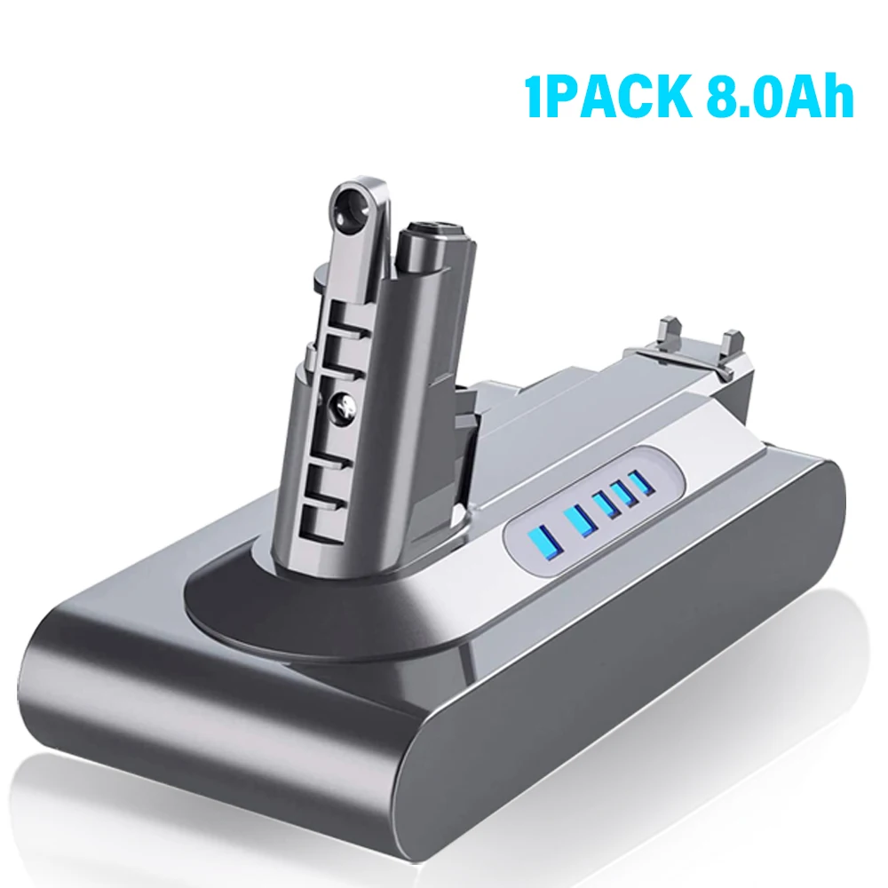 Powtree 6.0Ah/8.0Ah Ersatzakku für Dyson V6 V7 V8 V10 Serie SV12 DC62 SV11 SV10 Handstaubsauger Ersatz Batterie