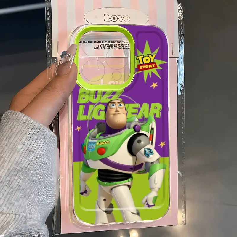 Cute Toy Story Buzz Lightyear Clear Space Phone Case For iPhone 11 12 13 14 15 16 Pro Max Mini X Xs XR 7 8 plus Se2020 Cover