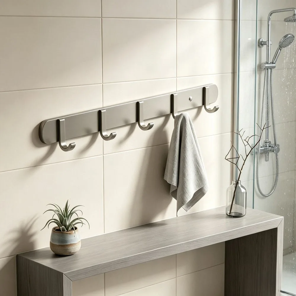 Space Saving Wall Mounted Hanger for Multi Room Use Including Entryway Bathroom Kitchen Bedroom and Study Area