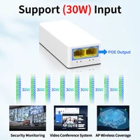 HORACO 2 Port POE Repeater 100Mbps 1 to 2 PoE Extender with IEEE802.3af/at Plug&Play 48V for PoE Switch NVR IP Camera AP 5