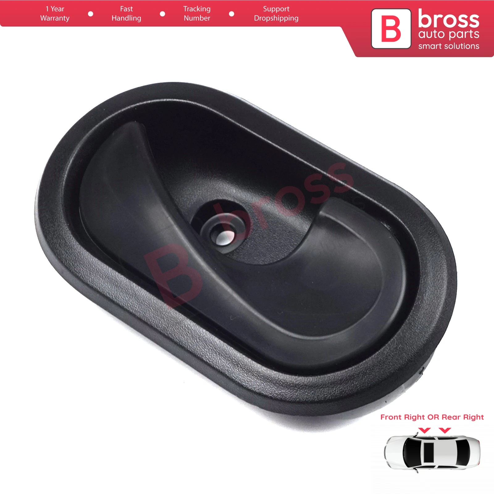 

BDP600 Interior Door Handle Black For Dokker 12-On,Lodgy 12-On, duster 09-On,Sandero 12-On,Logan 12-On Front OR Rear Right Doors