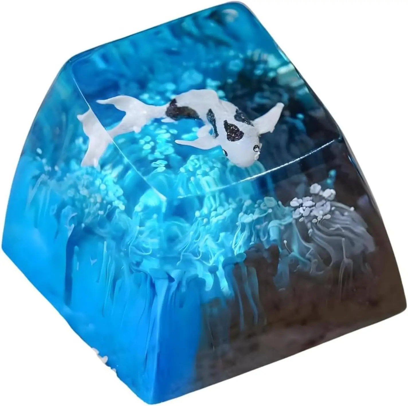 

Keycap Blue Black Ocean Coral R1 SA Profile Custom Keycaps 1U ESC Handmade Gaming Resin Key Cap Cherry MX Switch