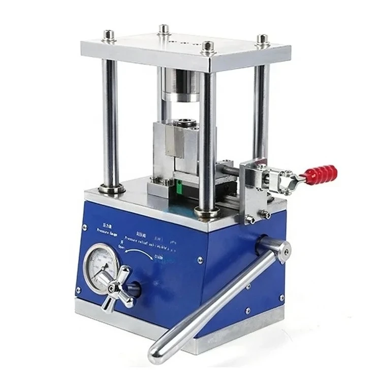 2025 compact hydraulic 18650 Cylindrical Cell Crimping Machine for sealing all types of cylinder cases in battery R&D labs