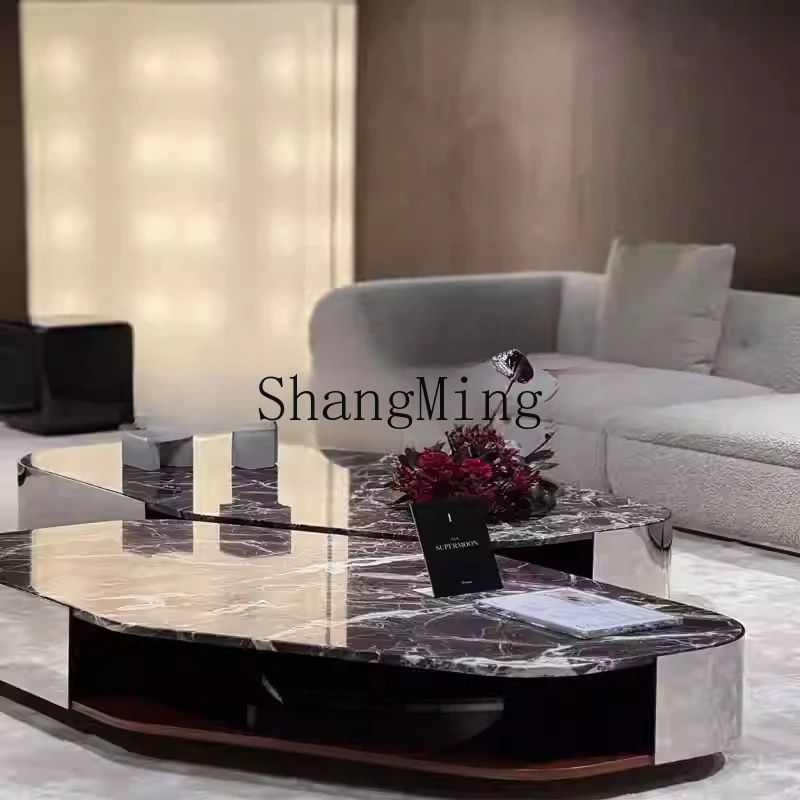 ZYH light luxury living room villa design coffee table Na autumn green rectangular coffee table