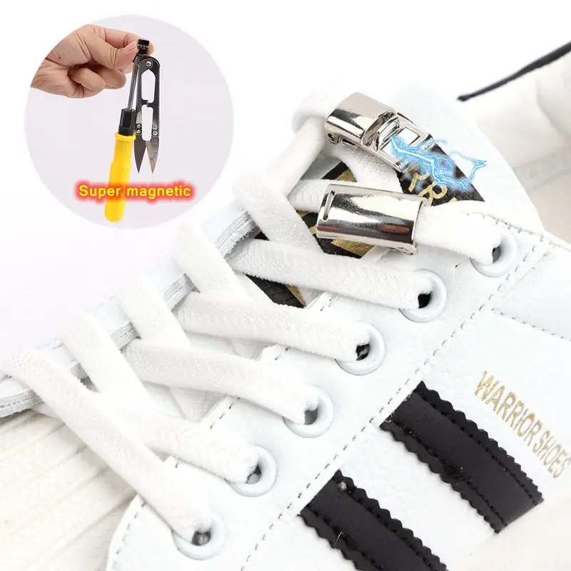 

New Strong Magnetic Buckle Flat Shoe laces No Tie Shoelaces Tennis Shoe lace Lazy Shoestrings Suitable ForAll Children And adult