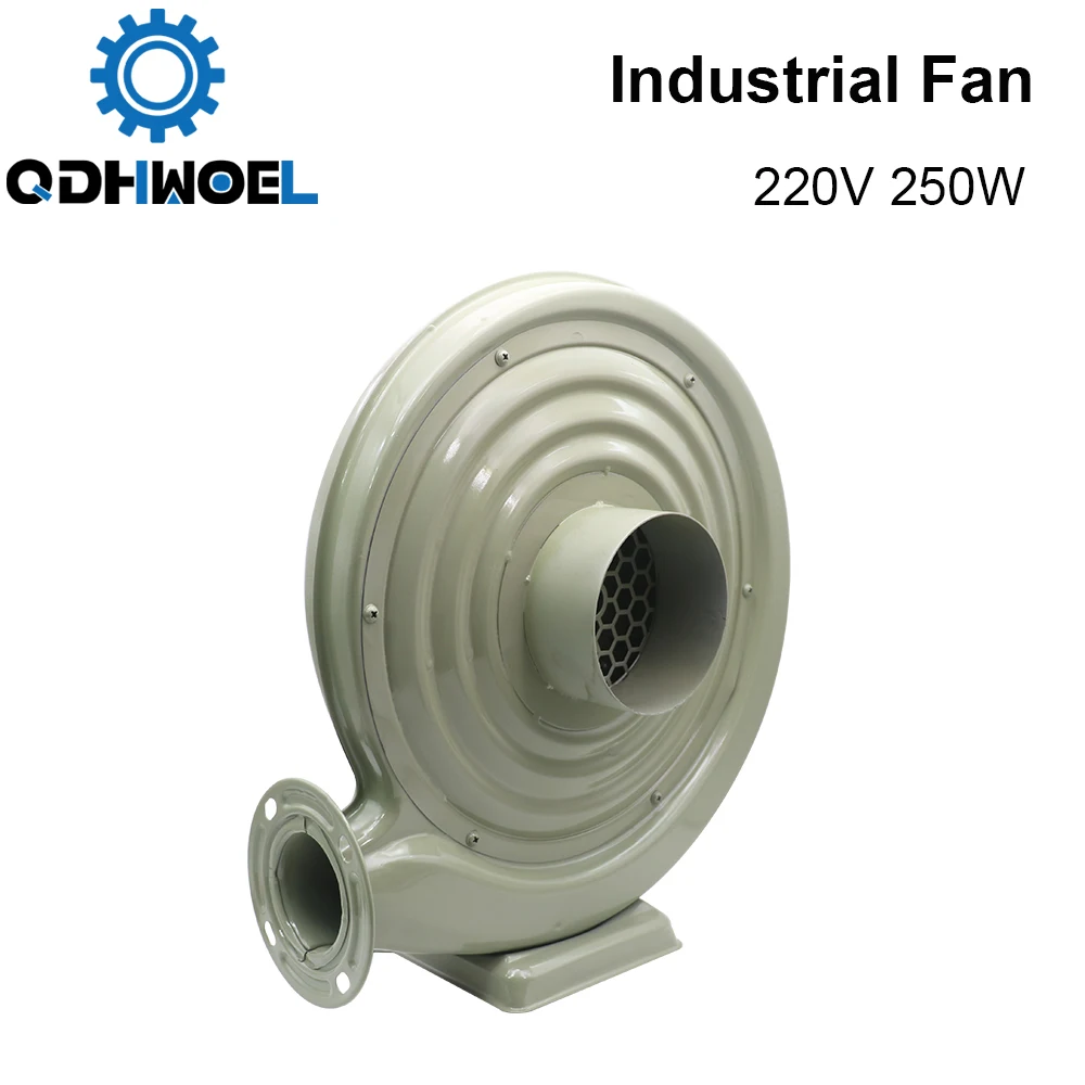 QDHWOEL 220V 250W Exhaust Fan Air Blower Centrifugal for CO2 Laser Engraving Cutting Machine Medium Pressure Lower Noise