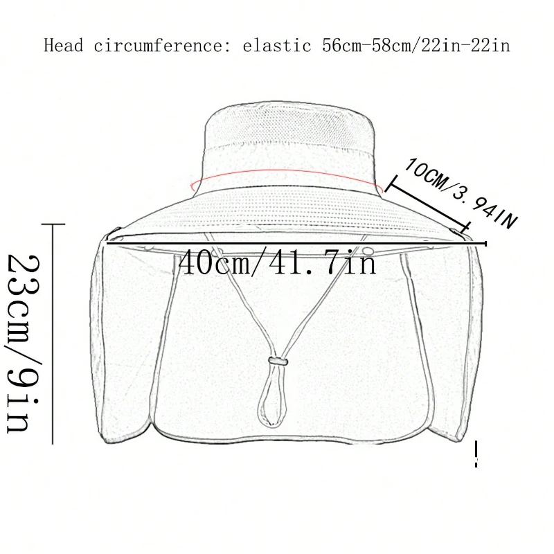 넓은 챙 달린 선햇, 낚시 모자, 통기성 및 야외 활동에 적합, 1pc