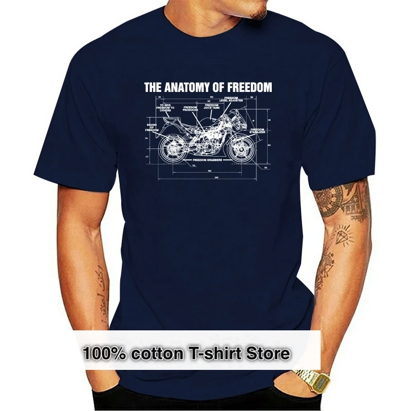 Hot New 2020 Summer Fashion Anatomy of Freedom Mens Biker T Shirt - Superbike Motorcycle TT Gift for Him Dad Tee Shirt