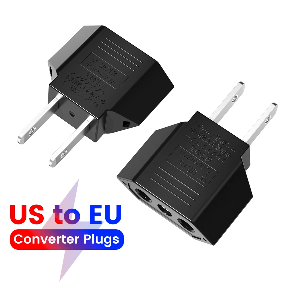 Adaptateur de prise de courant 4,0 mm US vers EU, adaptateur de voyage US Amérique vers EU Europe, prise électrique, prise de courant, prise secteur AC