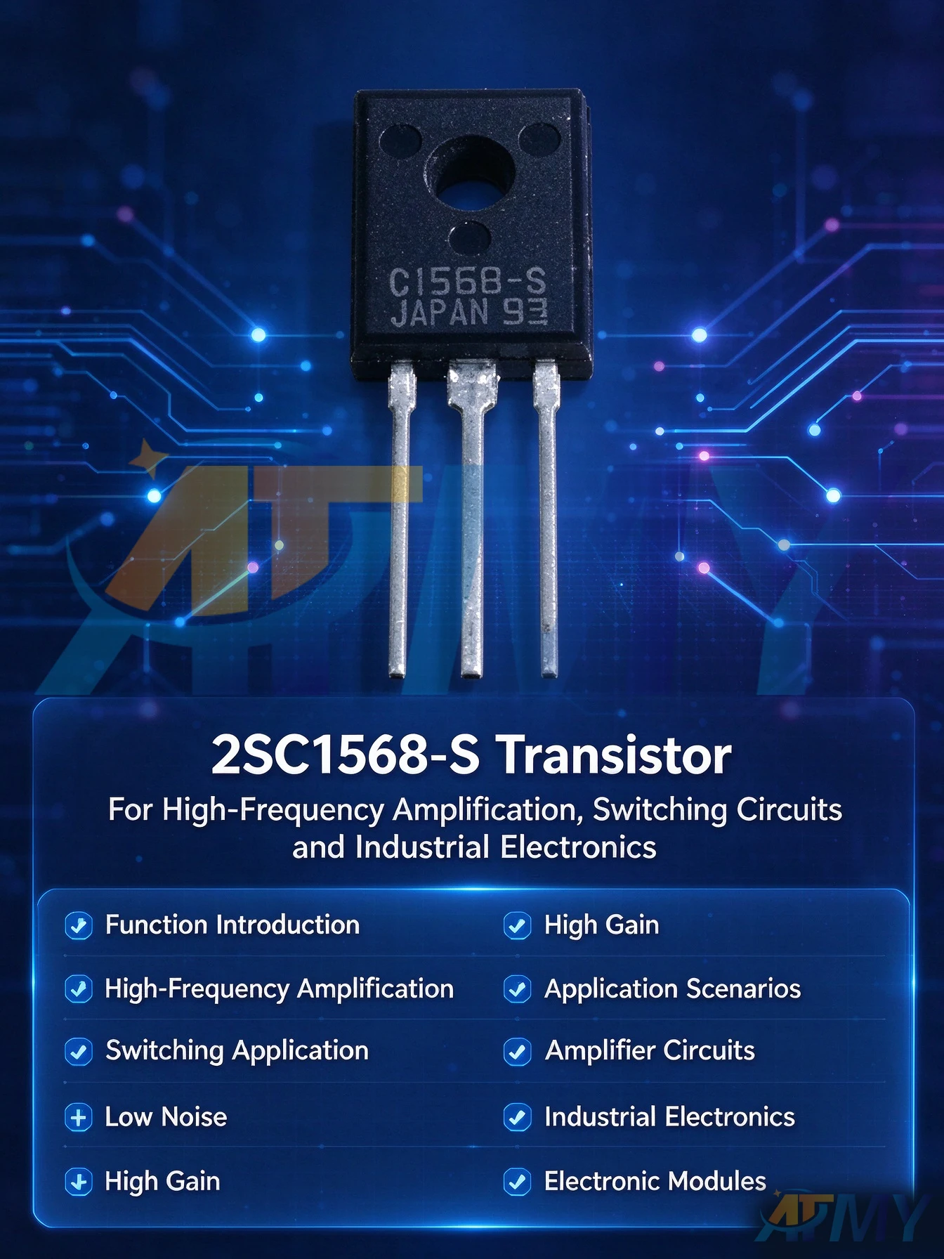 10piece C1568 2SC1568 TO-126 C1568-S Original NPN Transistor 18V 1A 150MHz 1.2W