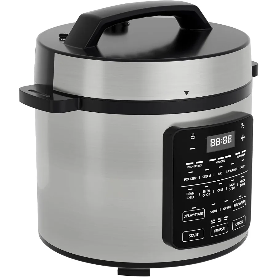 

Electric Pressure Cooker 6 Quart Stainless Steel Multi Cooker for Pressure Cooking Rice Steaming Yogurt Making Slow Cooking Mea