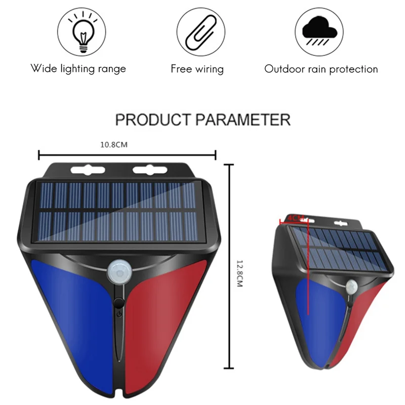 Alarme solaire sans fil 62, détection du corps humain, détection de la lumière, fonction étanche, iode extérieur