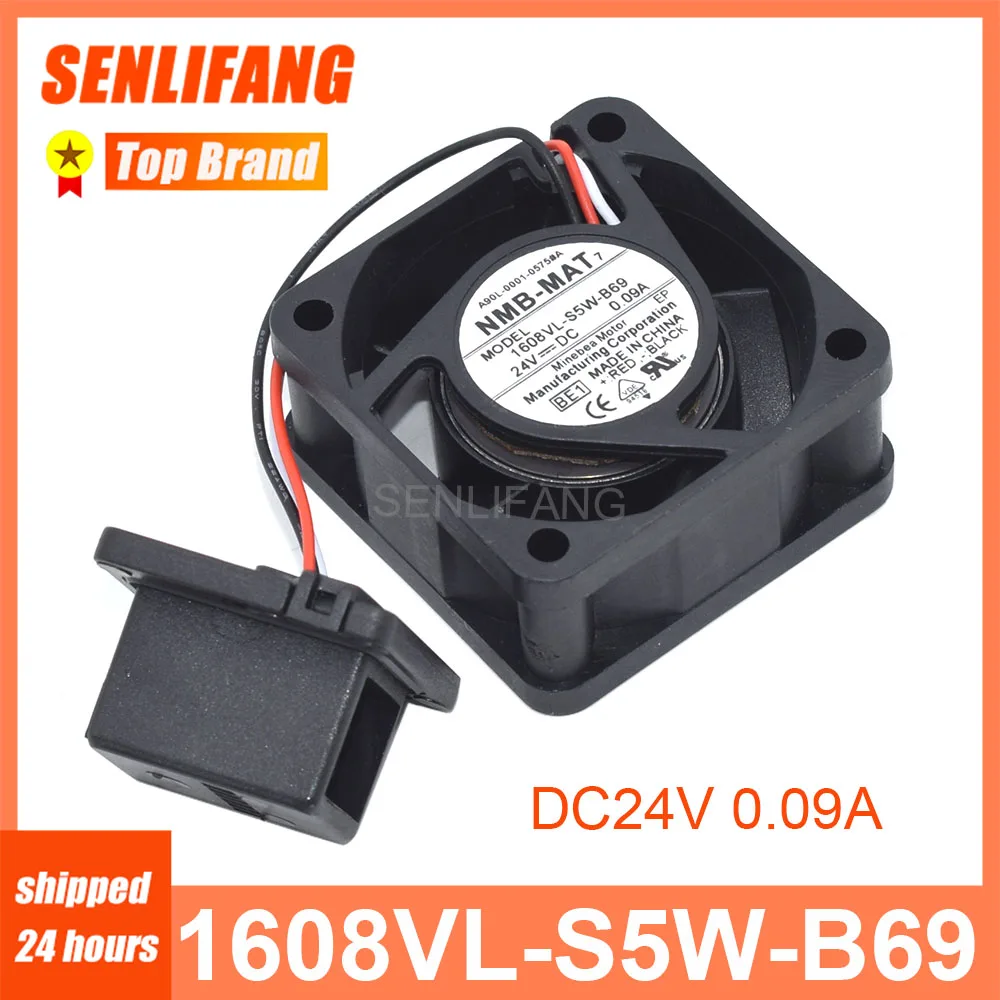 New 4CM Fan 1608VL-S5W-B69 For Fanuc System Cooling A90L-0001-0575#A 3Lines DC24V 0.09A 40*40*20MM Square Cooler