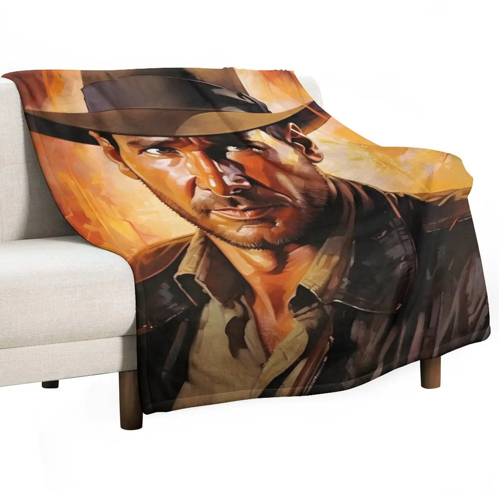 

Indiana Jones Artwork Throw Blanket Nap warm for winter warm winter Blankets