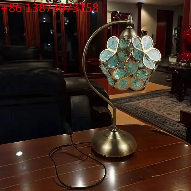 

Iron Base Acrylic Lamp Shade Vintage Study Desk Lamps Luxury Creative Aesthetic Bedside Desktop Reading Lamp Holiday Gifts
