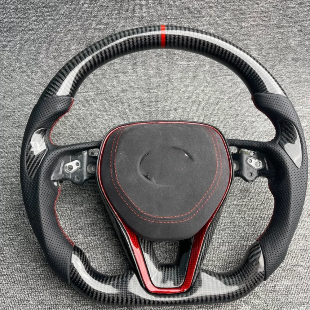 For Toyota Corolla Suitable for Camry Asia Dragon Corolla Izerlei Linrong real carbon fiber steering wheel retrofit and upgrade