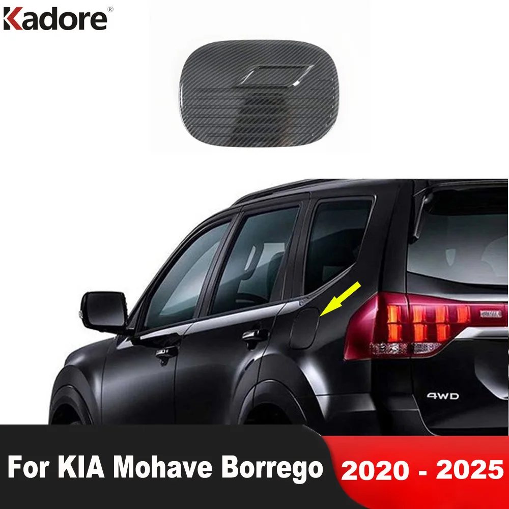 

Накладка на крышку газового топливного бака для KIA Mohave Borrego 2020-2022 2023 2024 2025, карбоновая крышка для автомобильного масла, бензина, рама, аксессуары